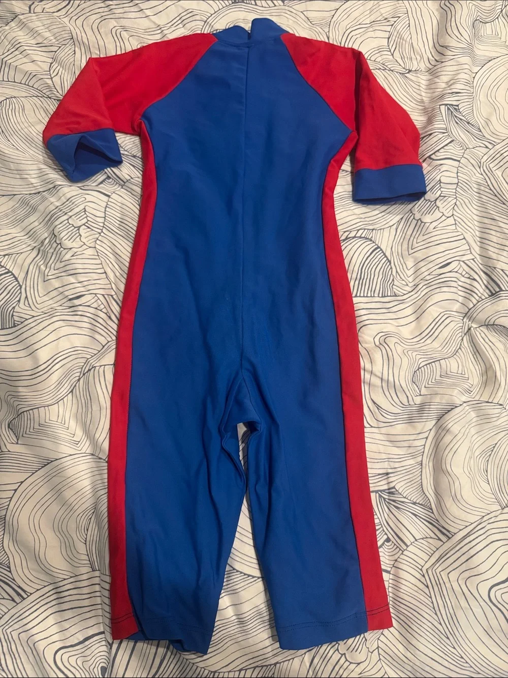 Sunsafe kids Blue & Red One-Piece Swim Suit boy girl 5 full coverage